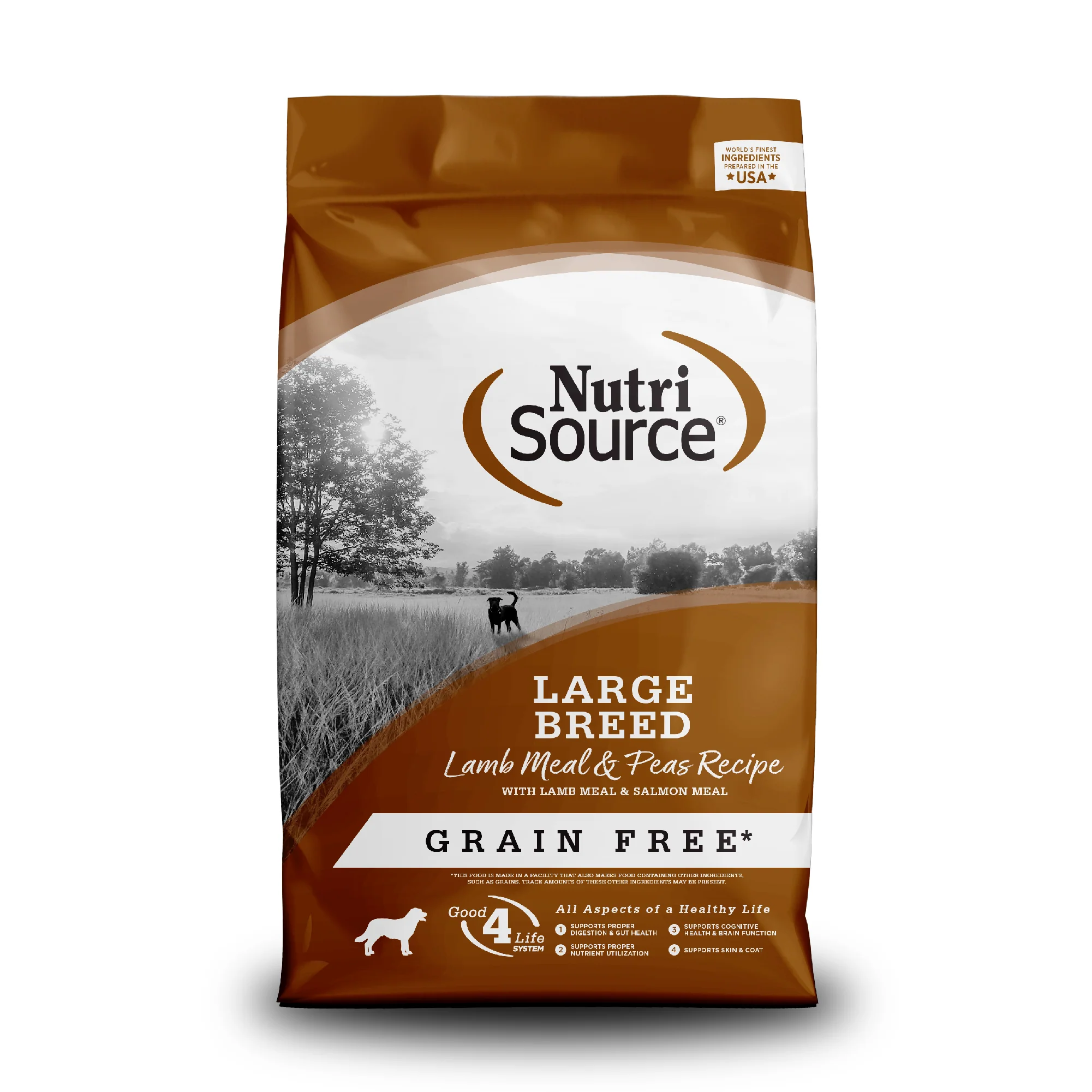 NutriSource Large Breed Grain Free Dry Dog Food Lamb Meal & Peas 26 lb
