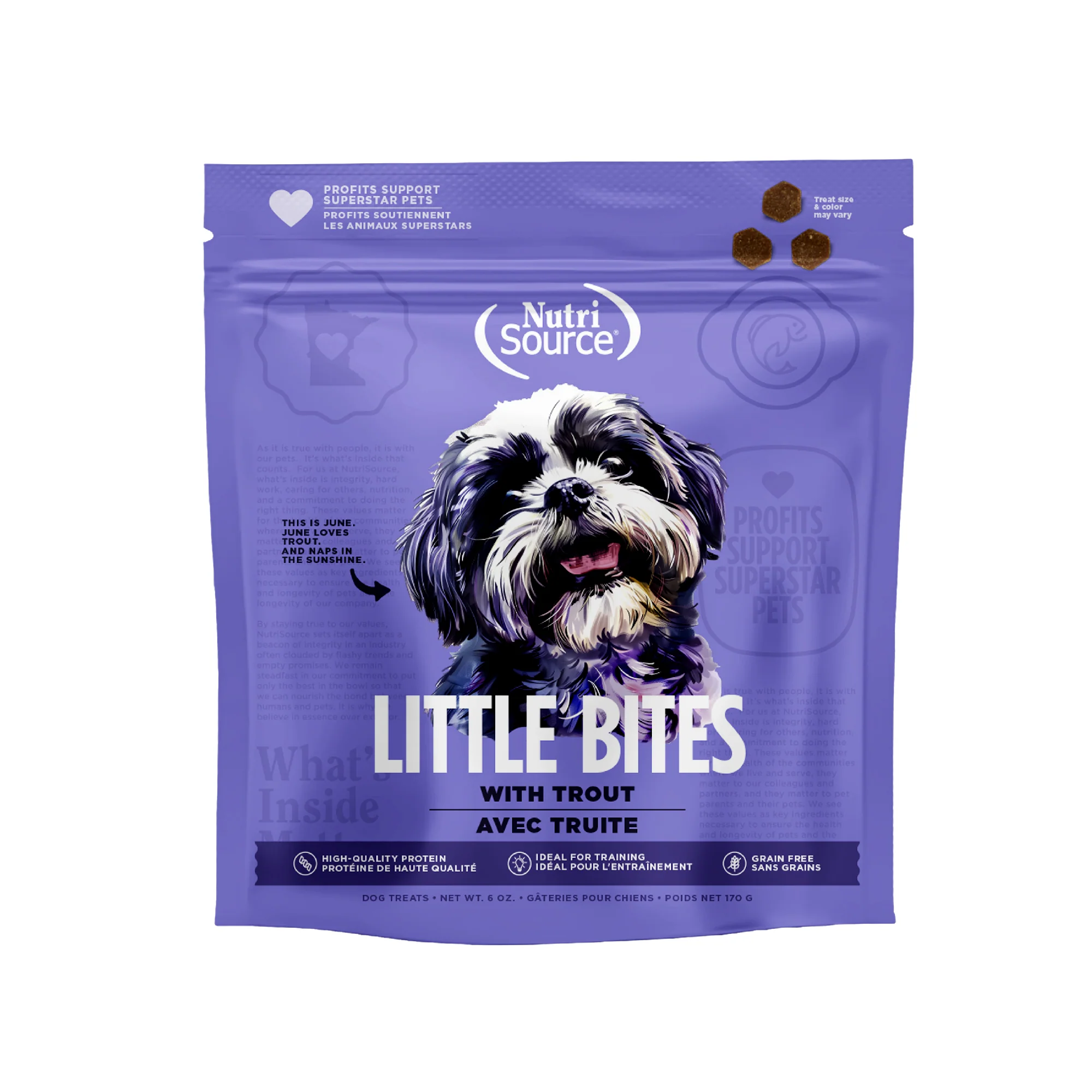 NutriSource Little Bites Grain Free Dog Treats Trout 6 oz