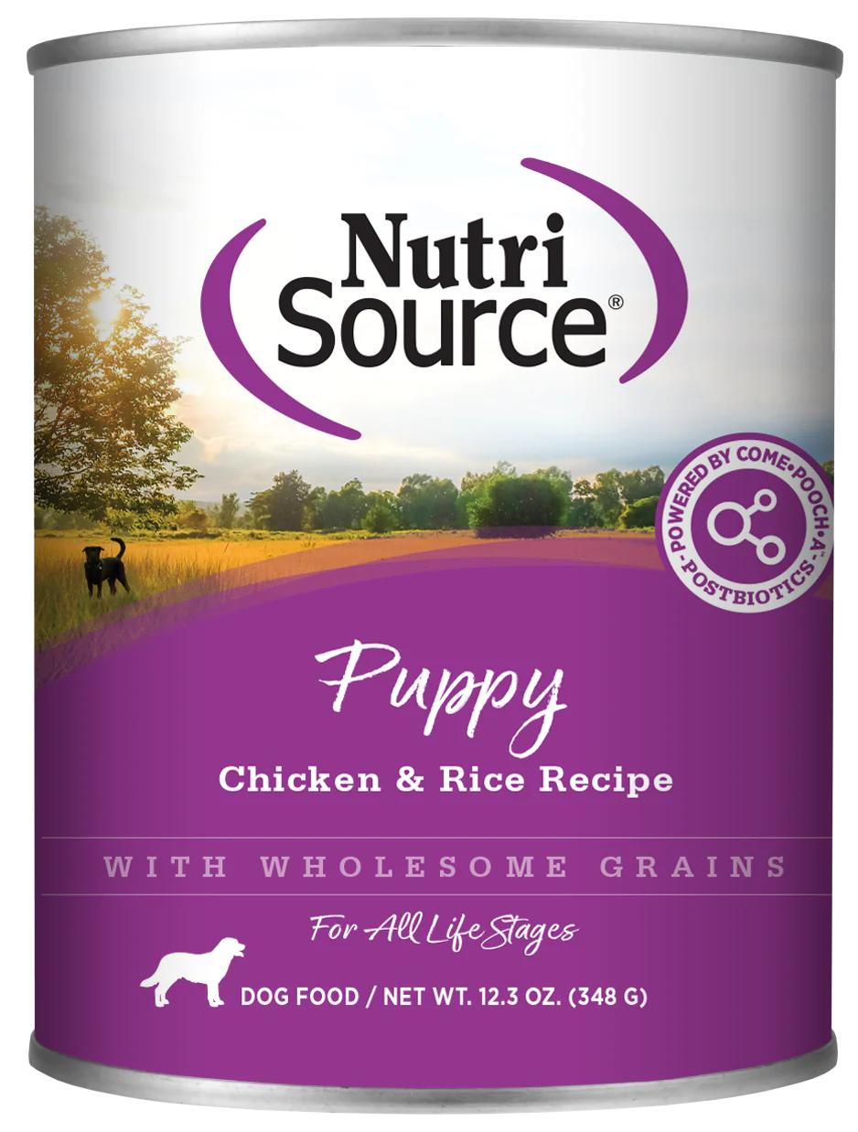NutriSource Puppy Canned Dog Food Chicken & Rice 12ea/12.3 oz