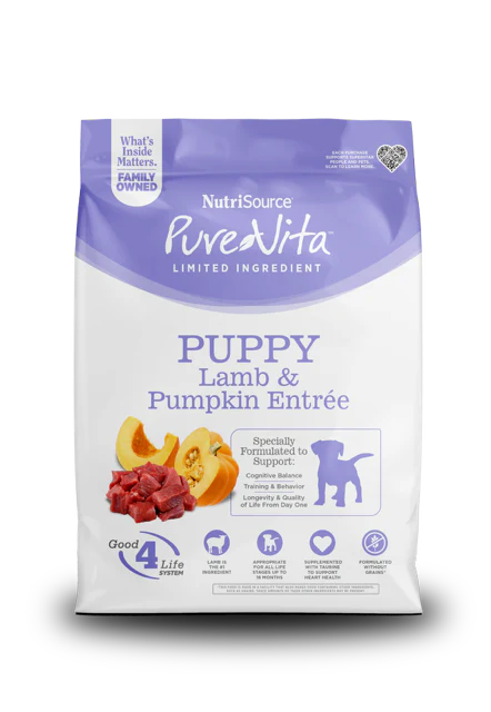 NutriSource Pure Vita LID Dry Puppy Food Lamb & Pumpkin 4 lb