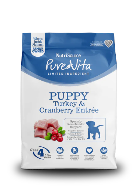 NutriSource Pure Vita LID Dry Puppy Food Turkey & Cranberry 25 lb