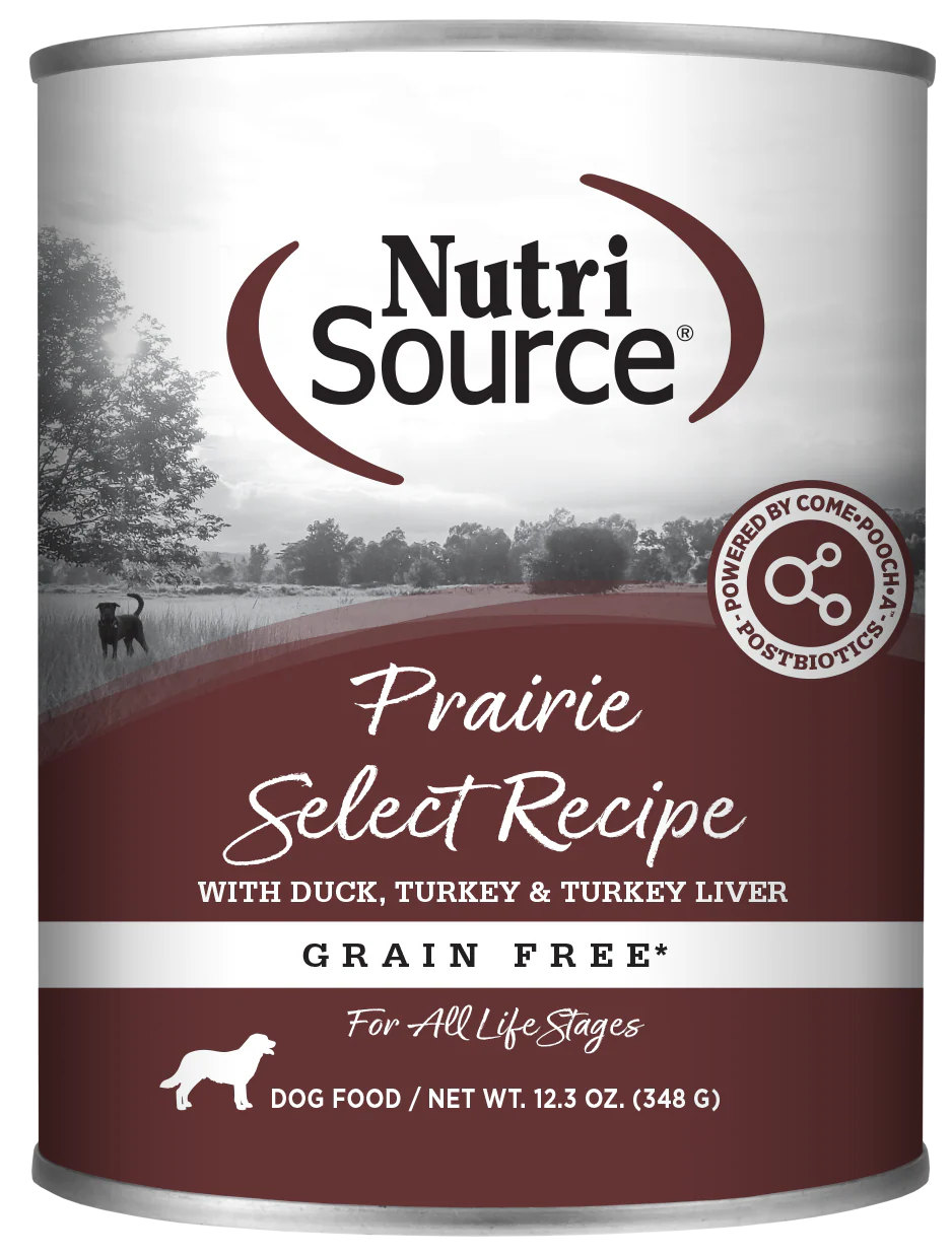 NutriSource Select Recipe Grain Free Canned Dog Food Prarie Select 12ea/12.3 oz