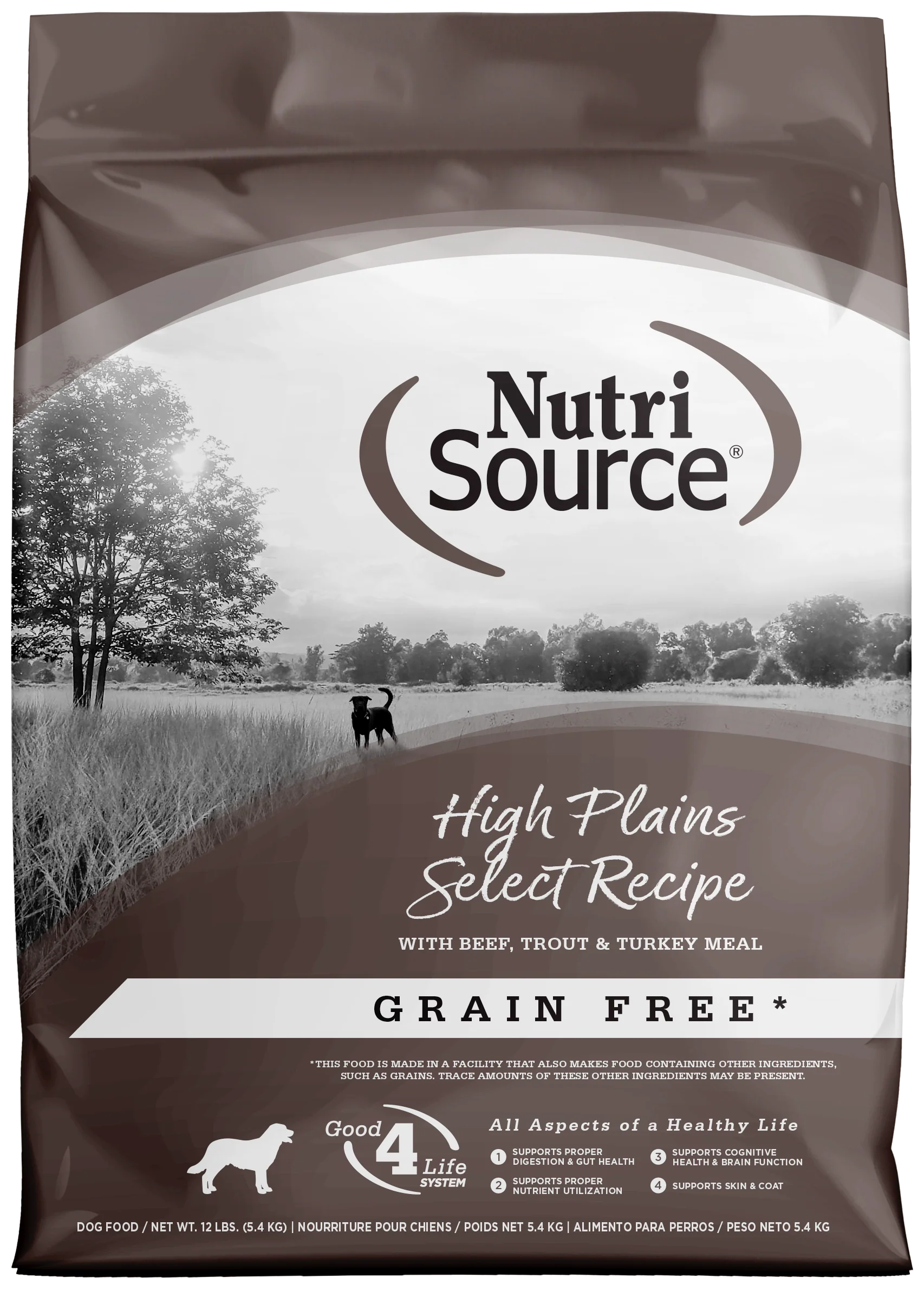 NutriSource Select Recipe Grain Free Dry Dog Food High Plains Select 12 lb