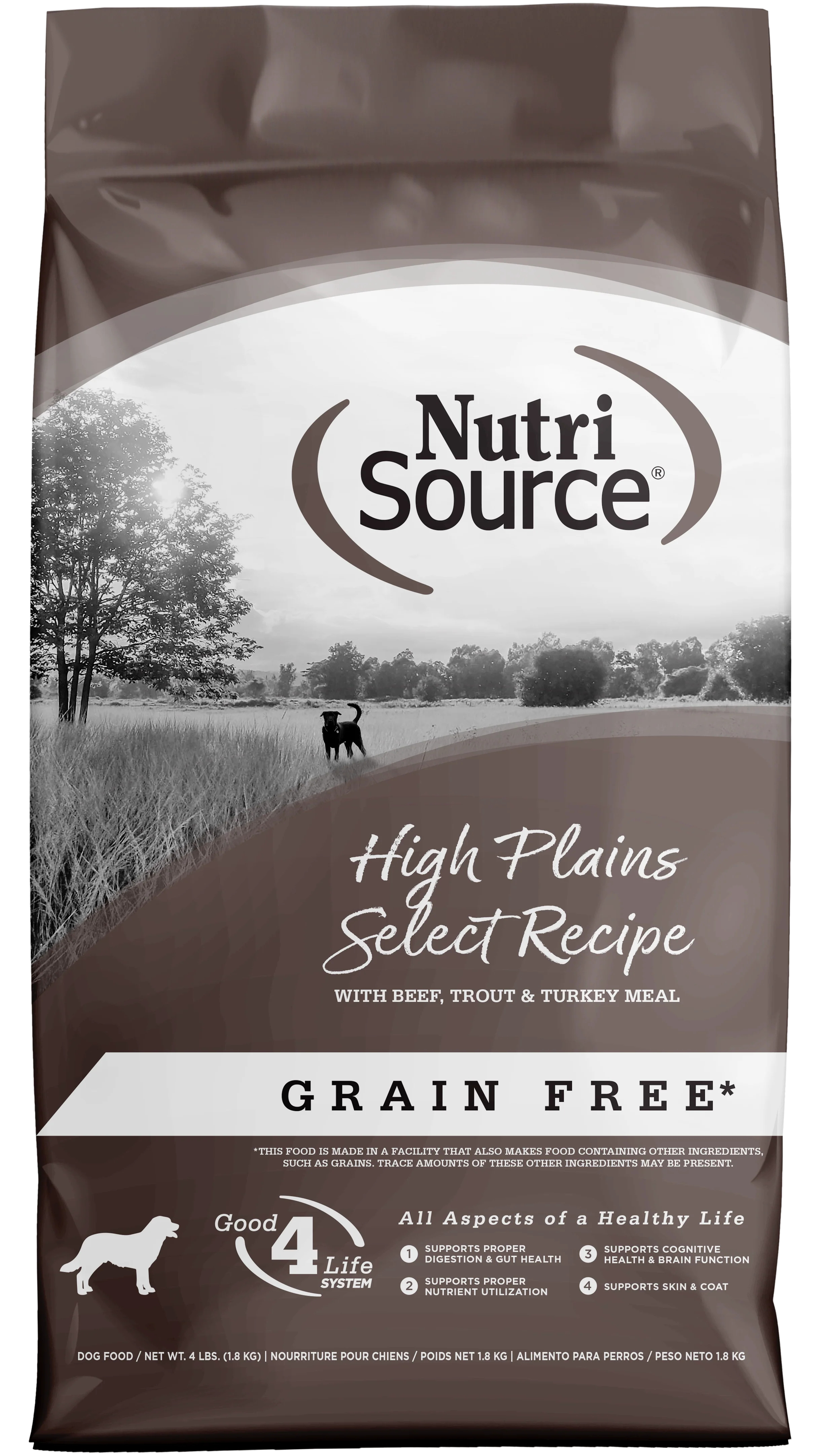 NutriSource Select Recipe Grain Free Dry Dog Food High Plains Select 4 lb