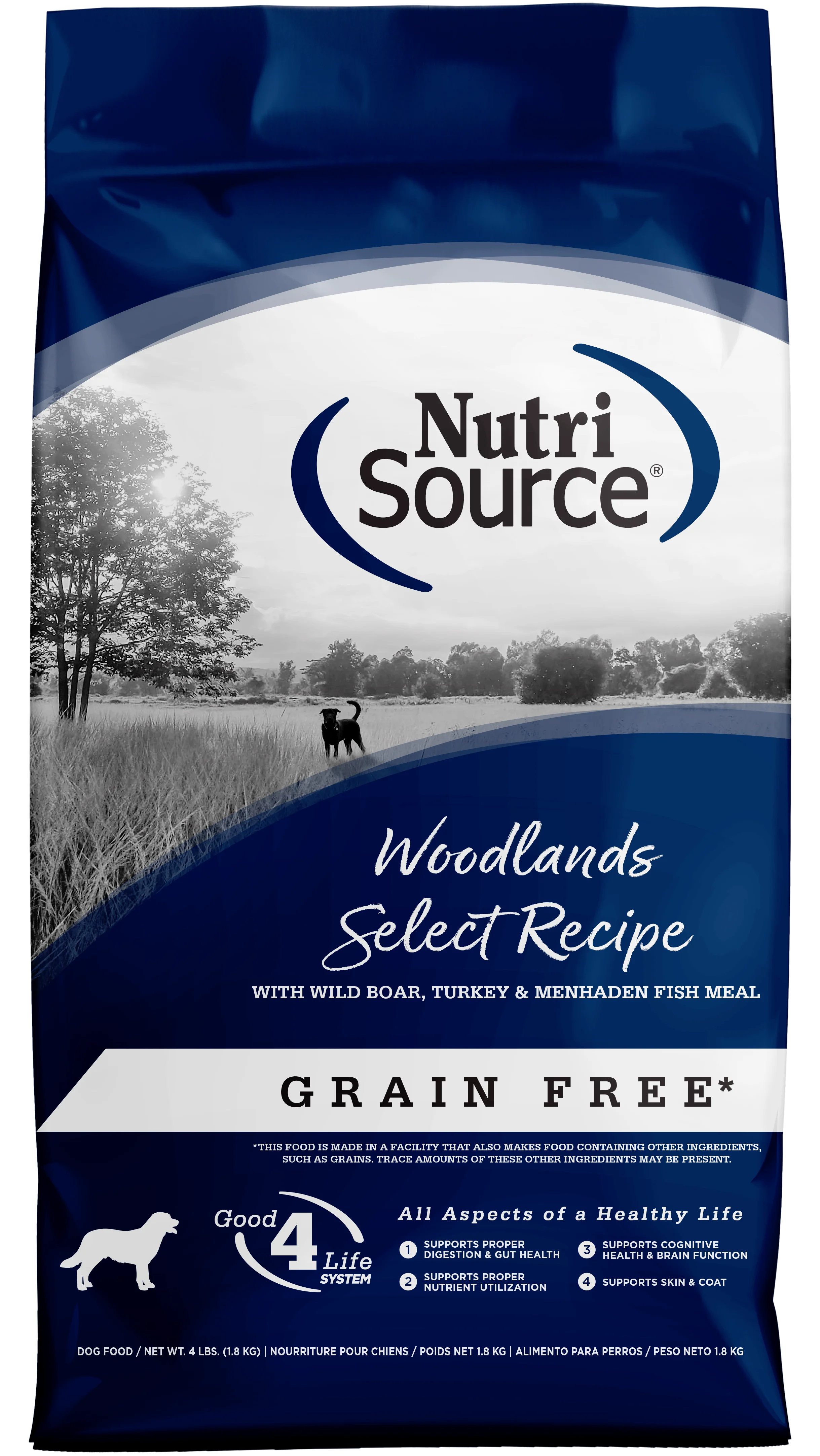 NutriSource Select Recipe Grain Free Dry Dog Food Woodlands Select 4 lb