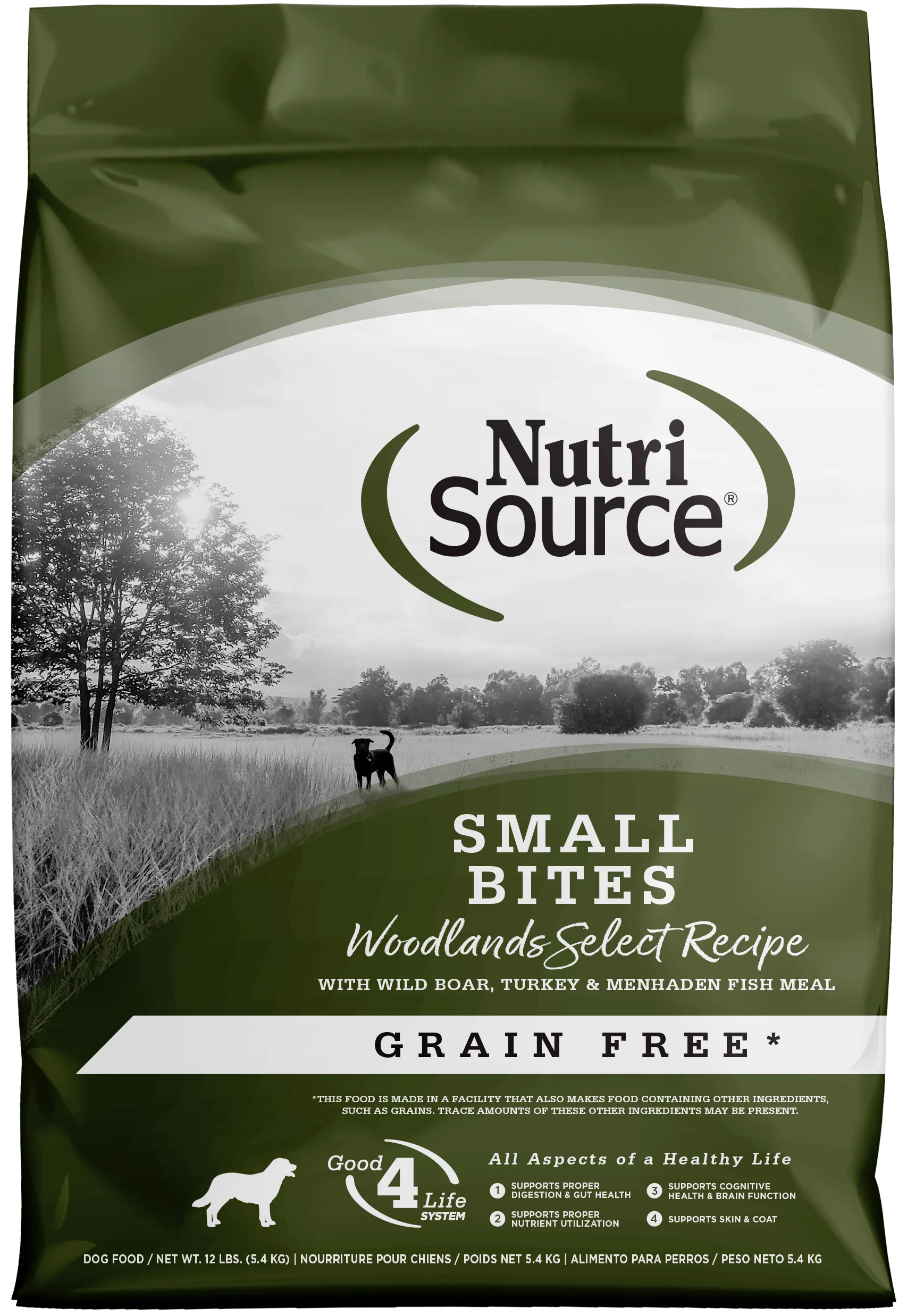 NutriSource Select Recipe Small Bites Grain Free Dry Dog Food Woodlands Select 12 lb