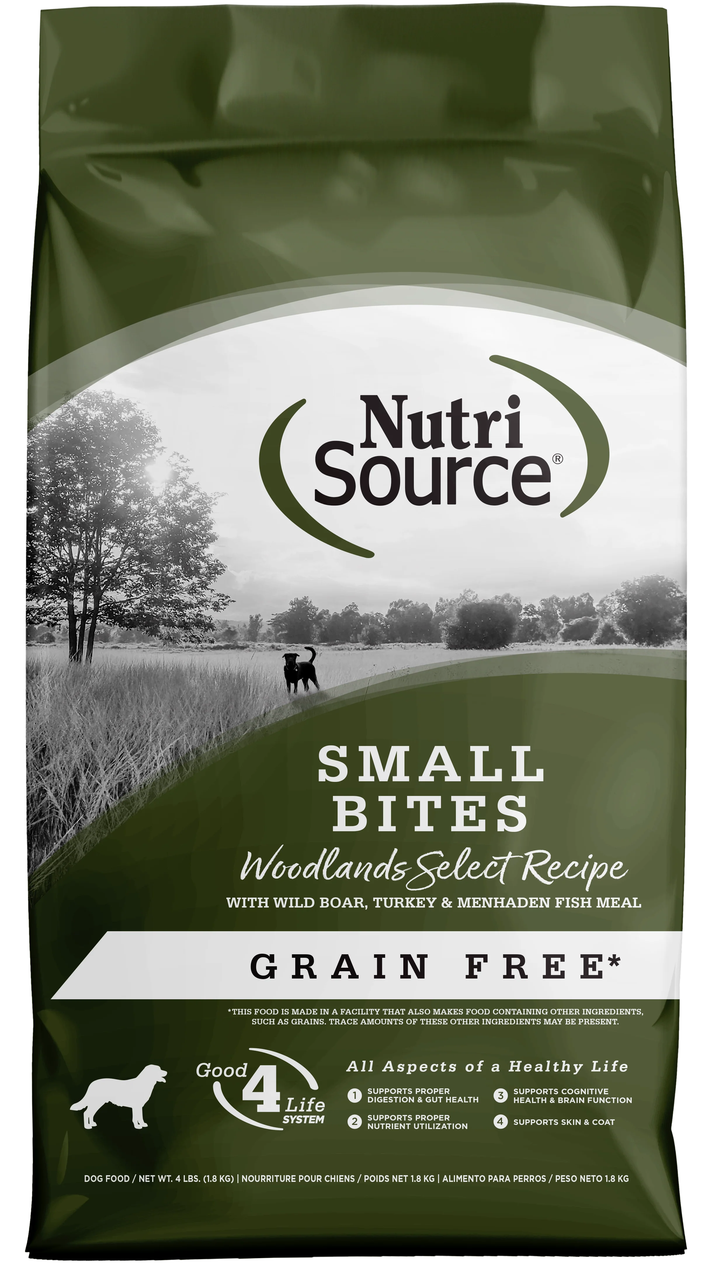 NutriSource Select Recipe Small Bites Grain Free Dry Dog Food Woodlands Select 4 lb