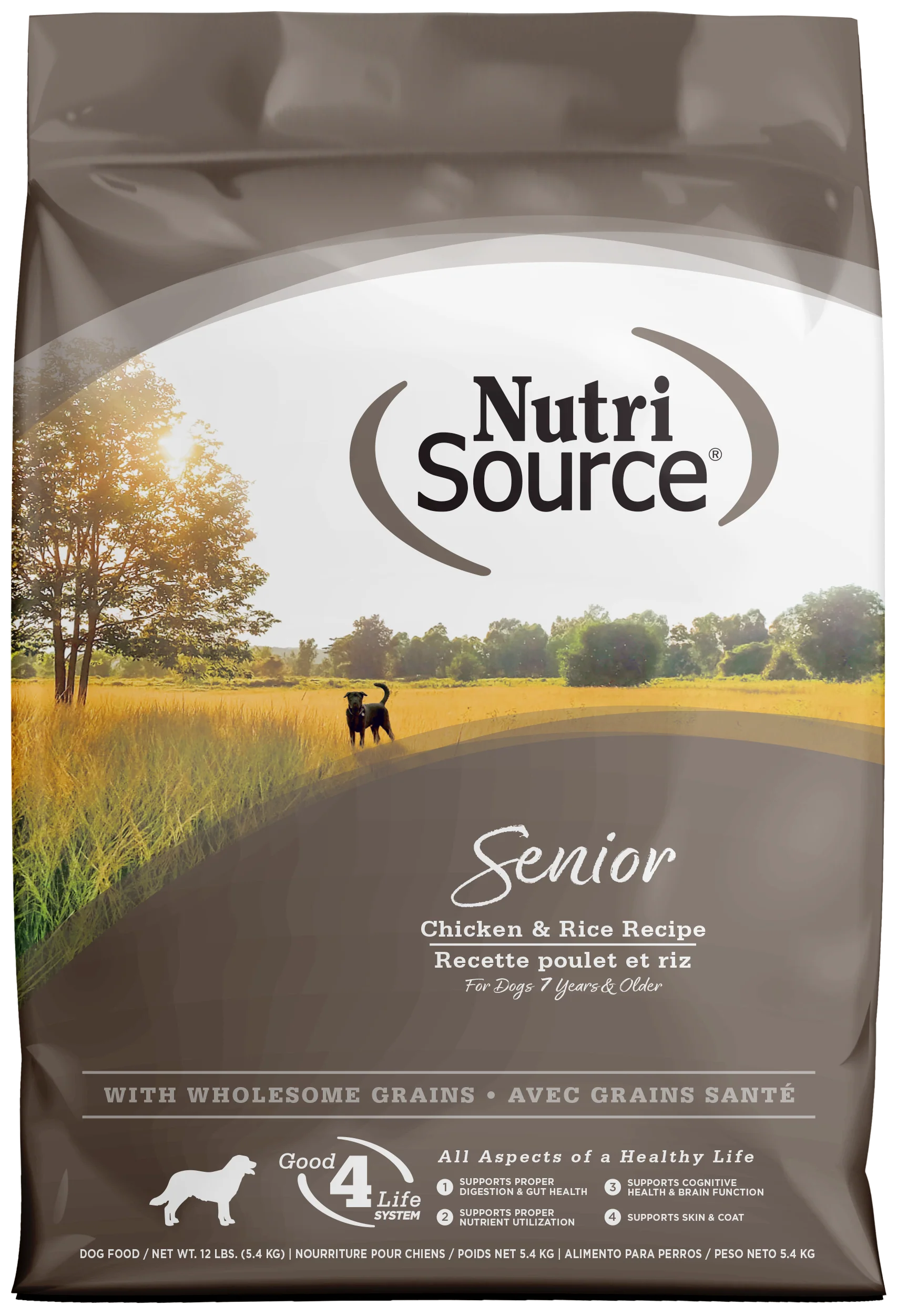 NutriSource Senior Dry Dog Food Chicken & Rice 12 lb