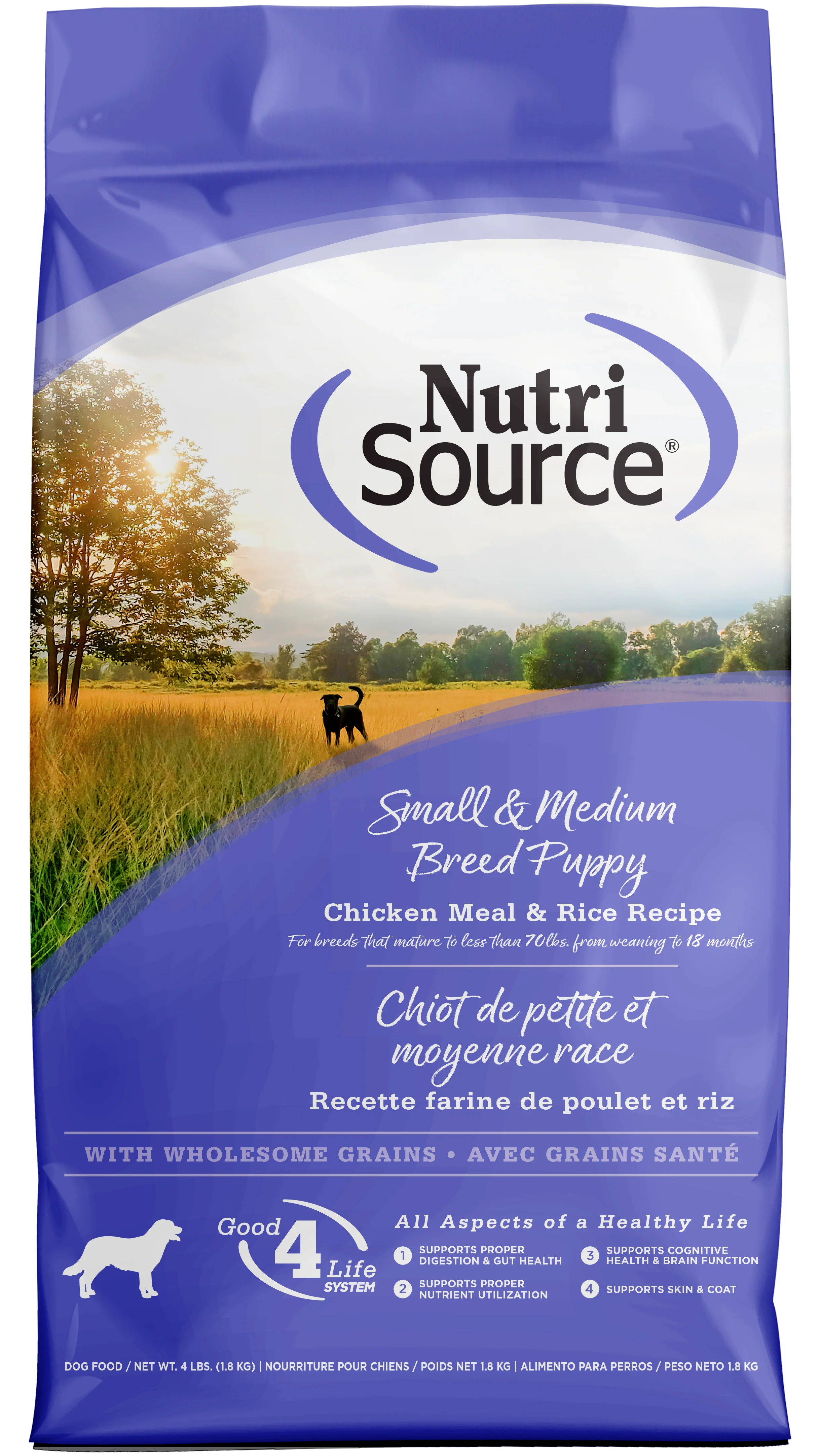 NutriSource Small & Medium Breed Puppy Dry Dog Food Chicken & Rice 4 lb