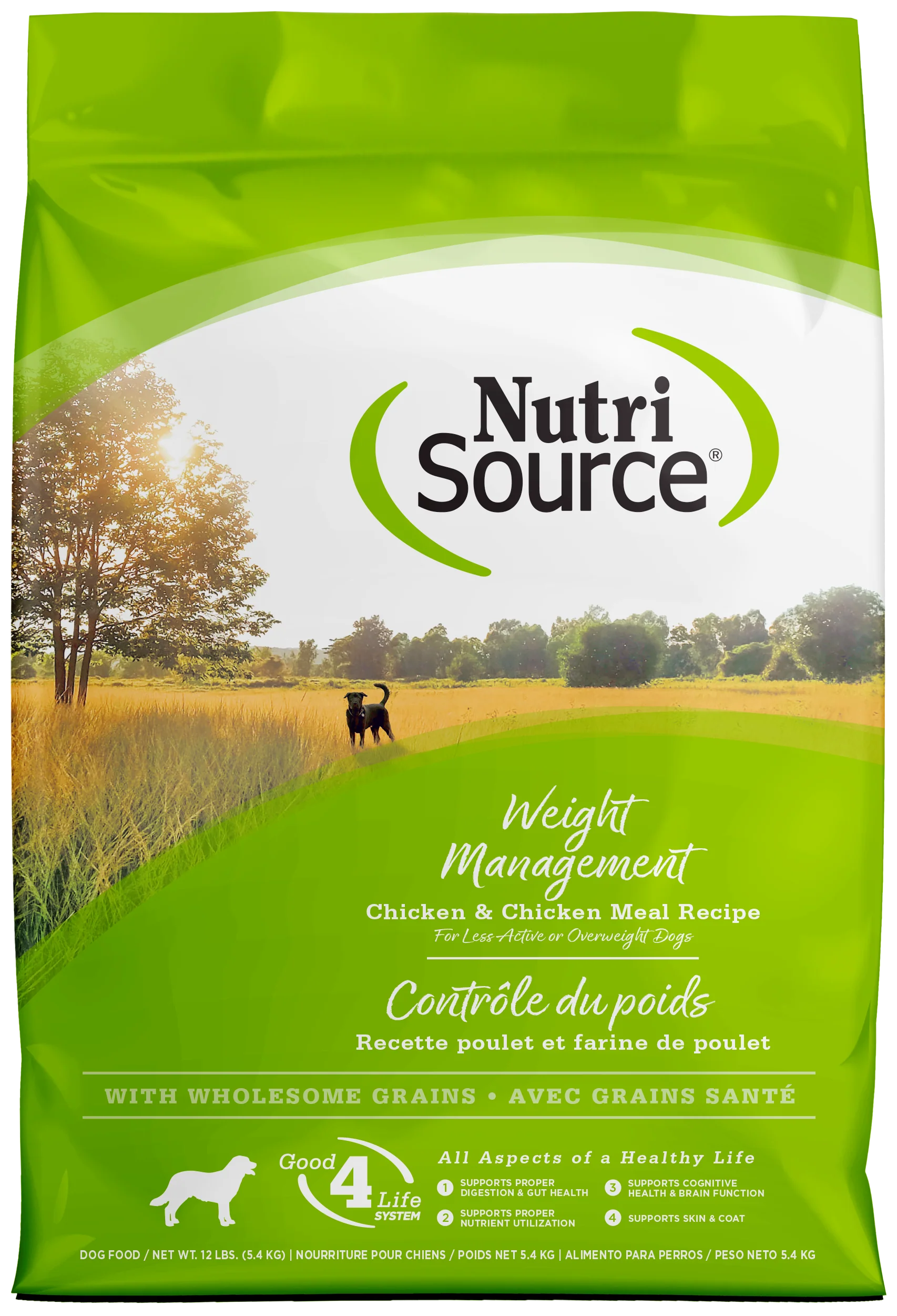 NutriSource Weight Management Dry Dog Food Chicken 12 lb
