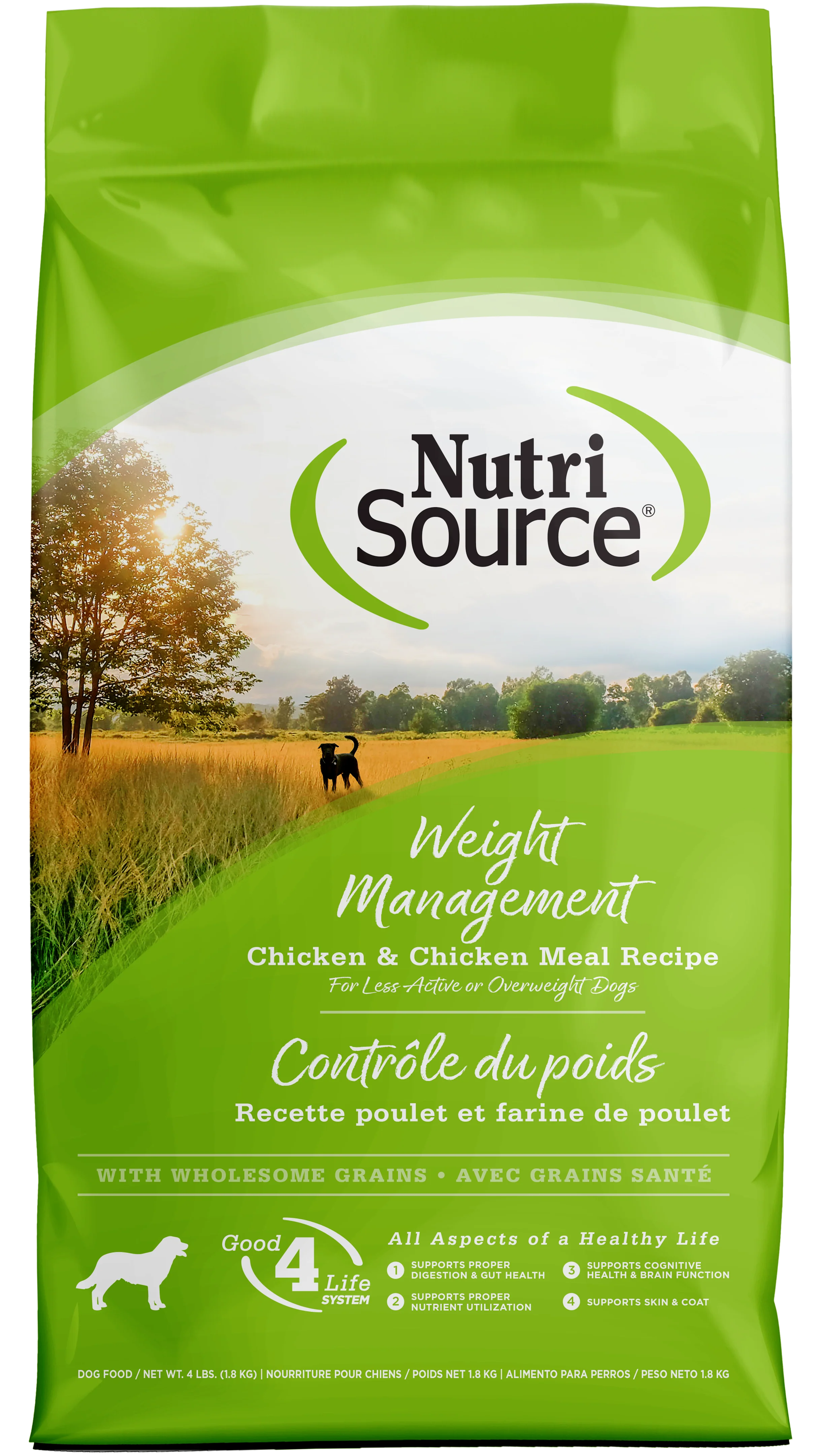NutriSource Weight Management Dry Dog Food Chicken 4 lb