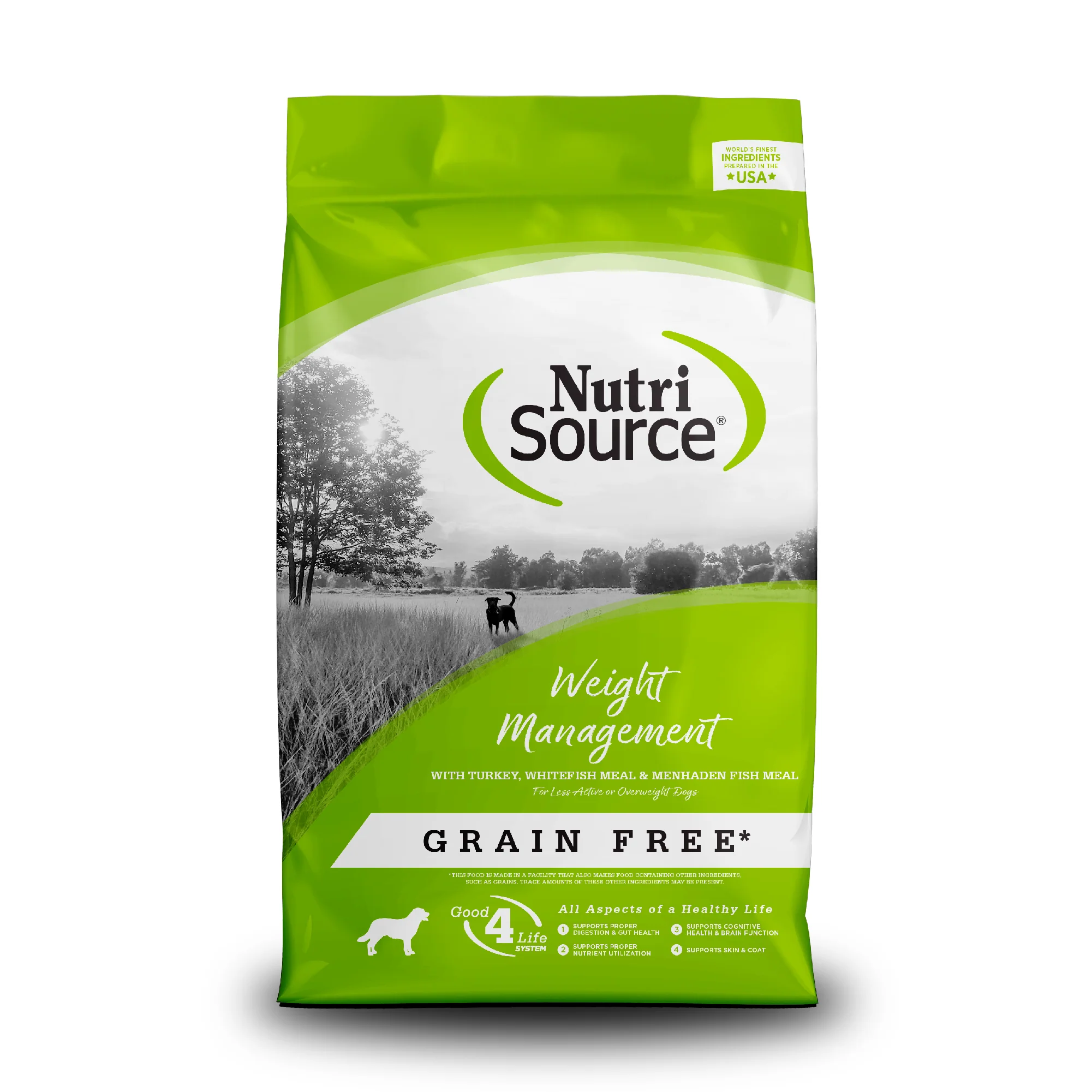 NutriSource Weight Management Grain Free Dry Dog Food Turkey, Whitefish Meal & Menhaden Fish Meal 26 lb