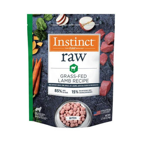 Instinct Frozen Raw Bites GF Grass-Fed Lamb Recipe Dog Food 2.7 lb SD-5 - Image 2
