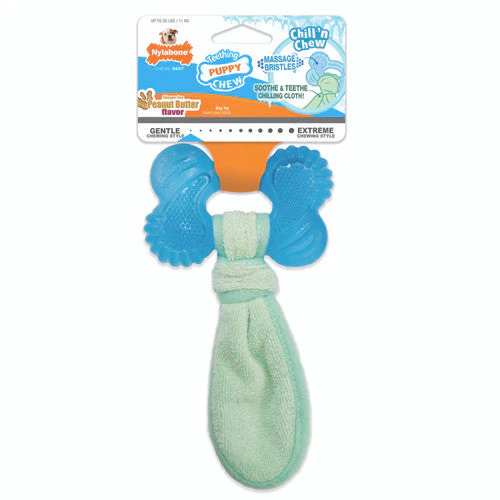 Nylabone Puppy Chew Freezer Dog Bone Peanut Butter Small/Regular (1 Count) - Image 2