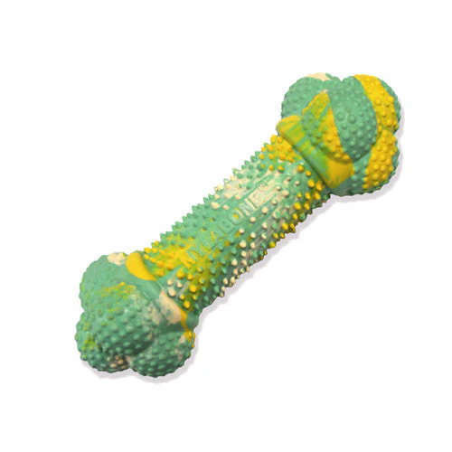 Nylabone Just for Puppies Double Action Bone Puppy Dog Teething Chew Toy Banana & Peanut Butter Medium/Wolf (1 Count) - Image 2