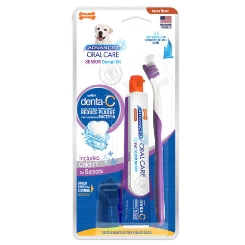 Nylabone Advanced Oral Care Senior Dog Dental Kit Original Bacon Senior Dog (3 Count) - Image 2