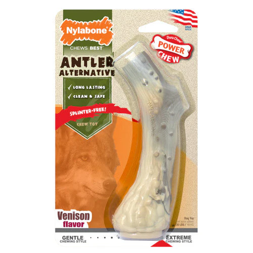 Nylabone Antler Alternative Power Chew Dog Toy Venison Medium/Wolf (1 Count) - Image 2