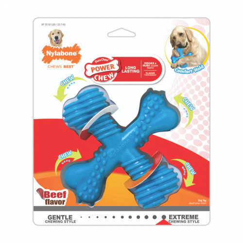 Nylabone Dog Toy Power Chew Dog Toy for Aggressive Chewers - X-Shape Dog Toy - X-Shaped Beef Large/Giant (1 Count) - Image 2