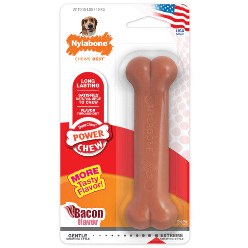 Nylabone Power Chew Durable Dog Toy Bacon Medium/Wolf (1 Count) - Image 2