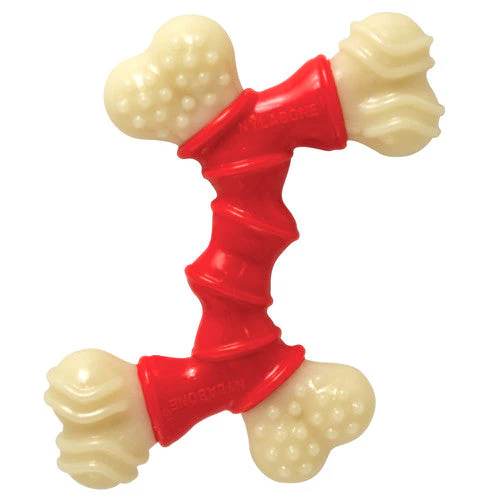 Nylabone Double Bone Power Chew Long-Lasting Dog Toy Bacon Medium/Wolf (1 Count) - Image 2