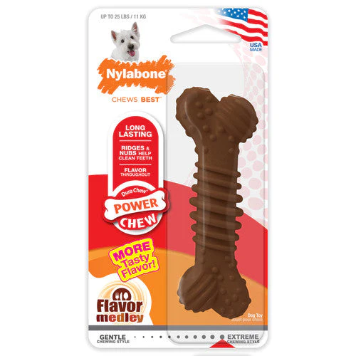 Nylabone Dura Chew Power Chew Textured Dog Bone Flavor Medley Small/Regular (1 Count) - Image 2