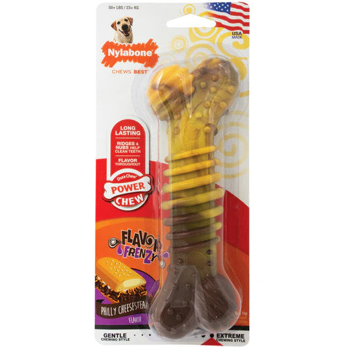 Nylabone Flavor Frenzy Power Chew Dog Toy Philly Cheesesteak X-Large/Souper (1 Count) - Image 2