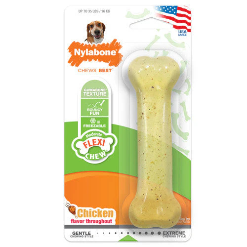 Nylabone Flex Moderate Chew Dog Toy Chicken Medium/Wolf (1 Count) - Image 2