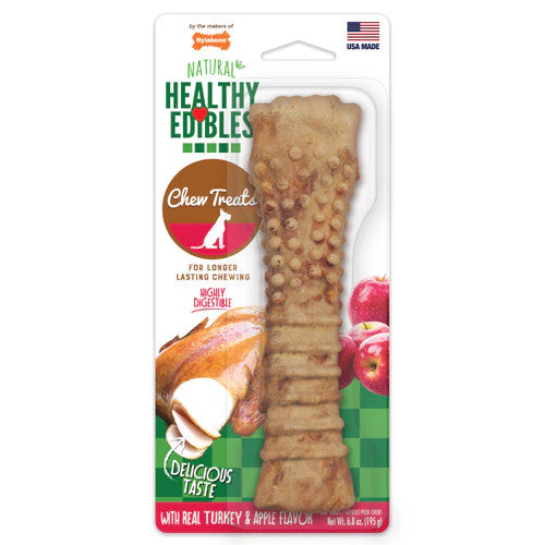 Nylabone Healthy Edibles All-Natural Long Lasting Turkey & Apple Dog Chew Treats 1 Count X-Large/Souper - Image 2