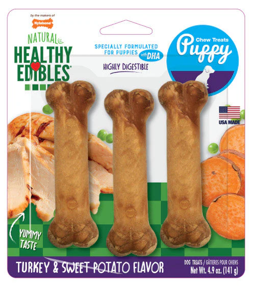 Nylabone Healthy Edibles Puppy Chew Treats 3 count Small/Regular - Up to 25 lbs. - Image 2