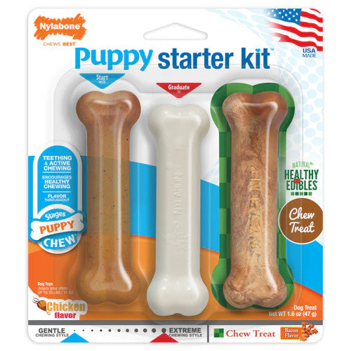 Nylabone Puppy Starter Pack Bones Small/Regular (3 Count) - Image 2