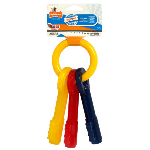 Nylabone Just for Puppies Teething Chew Toy Keys Bacon X-Small/Petite (1 Count) - Image 2