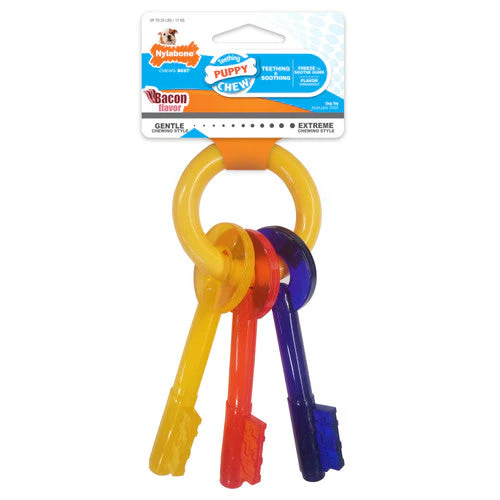 Nylabone Just for Puppies Teething Chew Toy Keys Bacon Small/Regular (1 Count) - Image 2