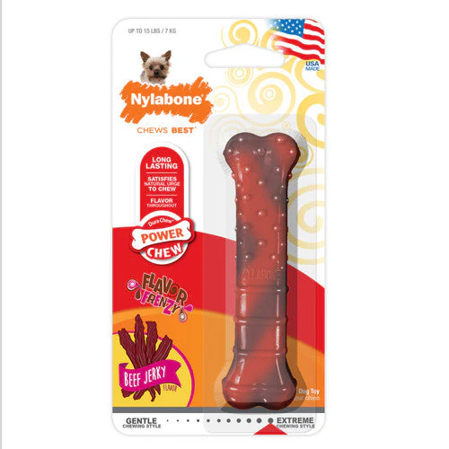 Nylabone Flavor Frenzy Power Chew Dog Toy Beef Jerky X-Small/Petite (1 Count) - Image 2