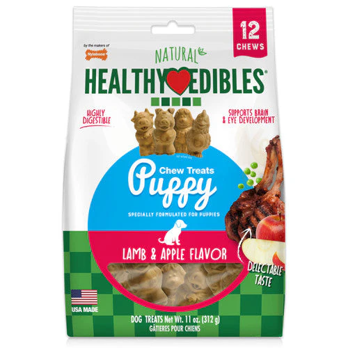 Nylabone Healthy Edibles Puppy Natural Long Lasting Dog Chew Treats Lamb & Apple Small/Regular (12 Count) - Image 2