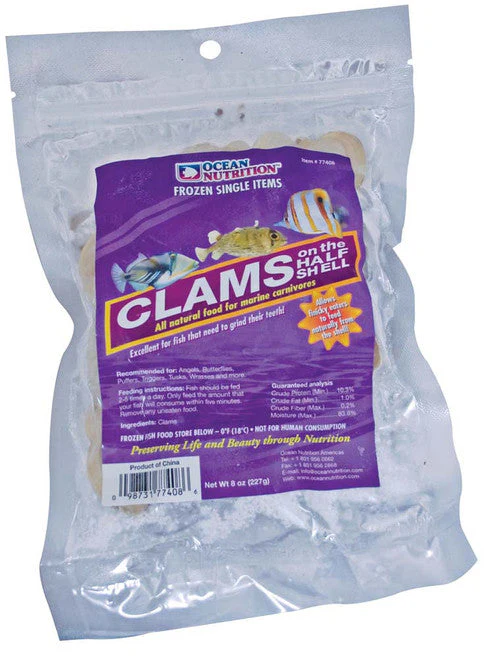 Ocean Nutrition Clams on the Half Shell Frozen Fish Food 8 oz SD-5 - Image 2