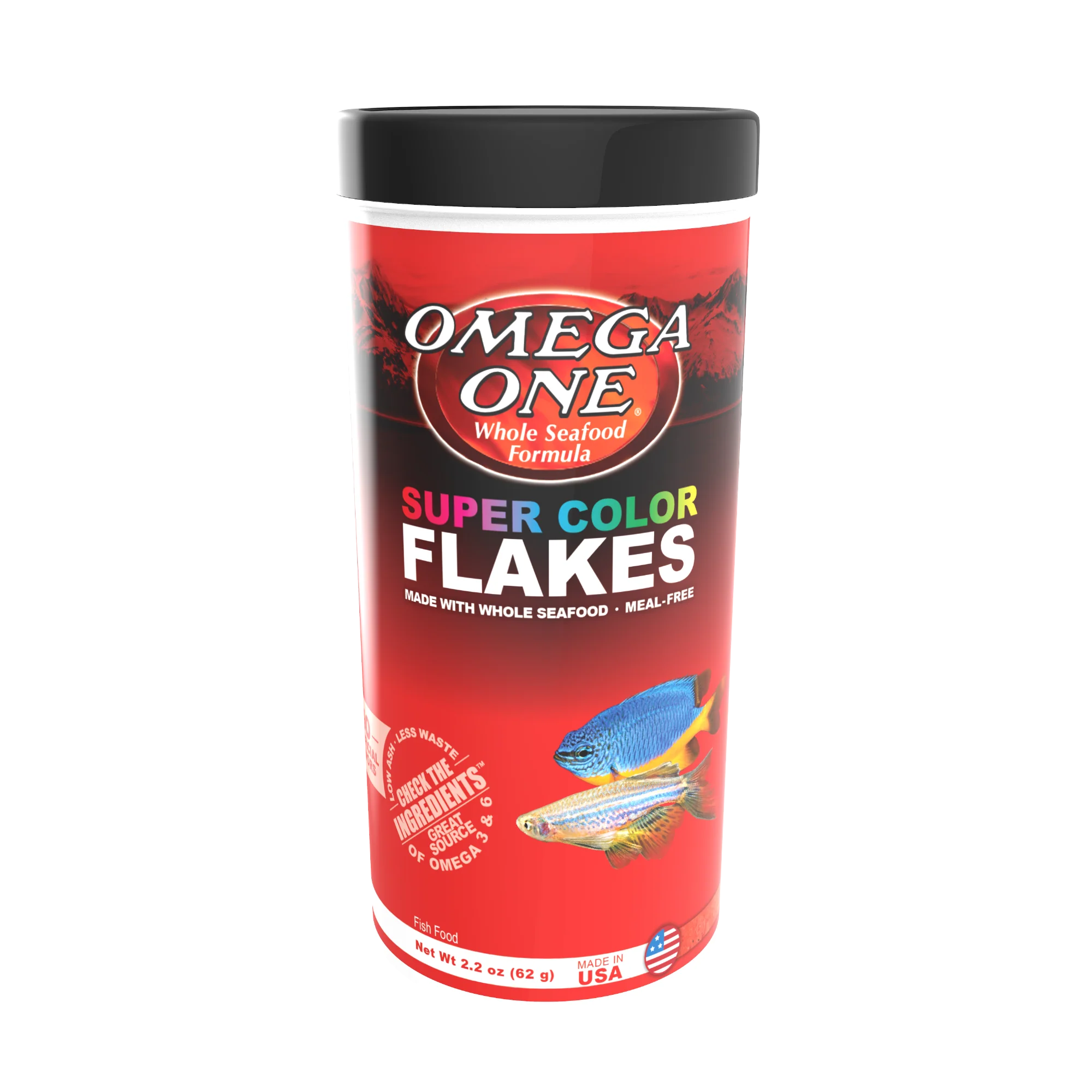 Omega One Super Color Flakes Fish Food 2.2 oz