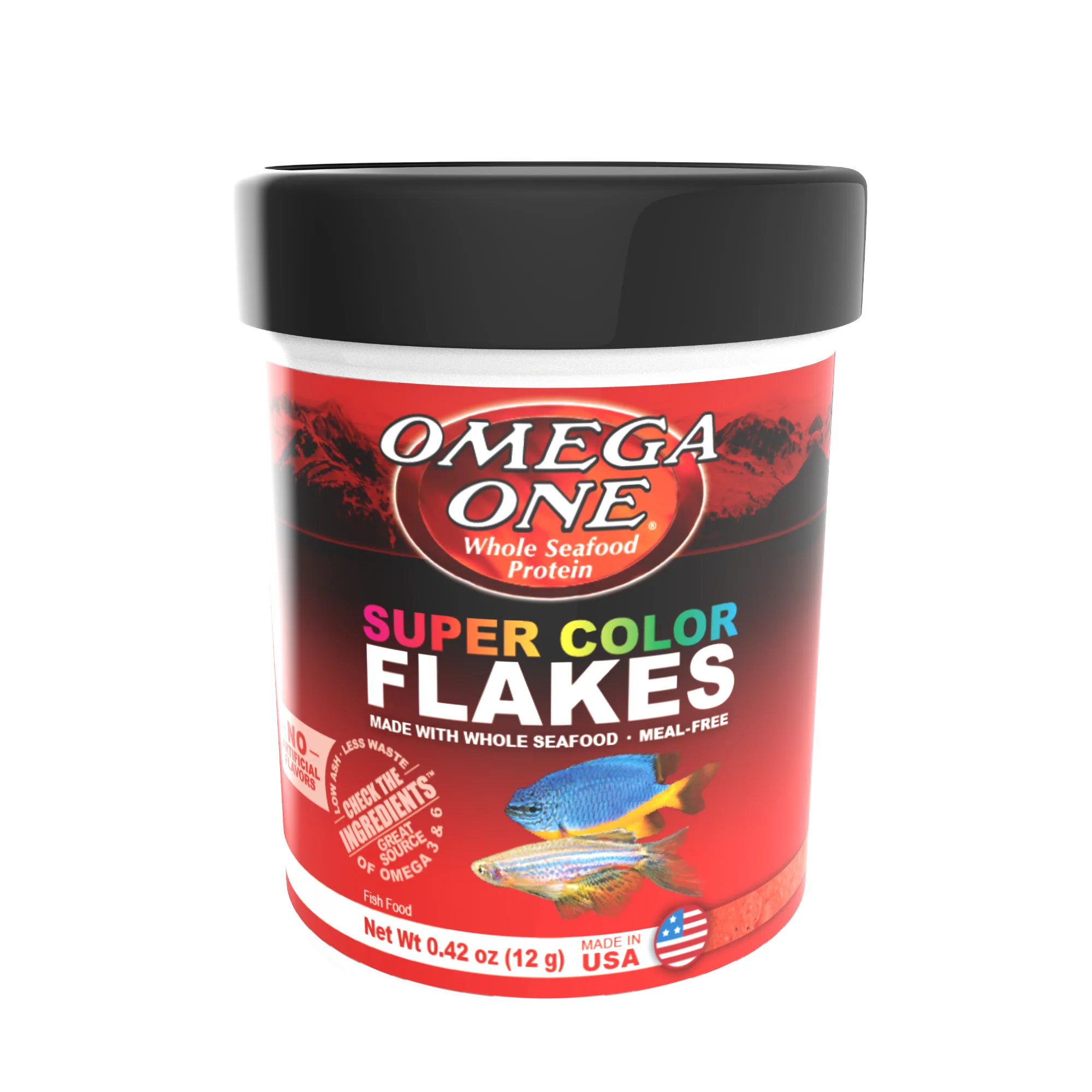 Omega One Super Color Flakes Fish Food .42 oz