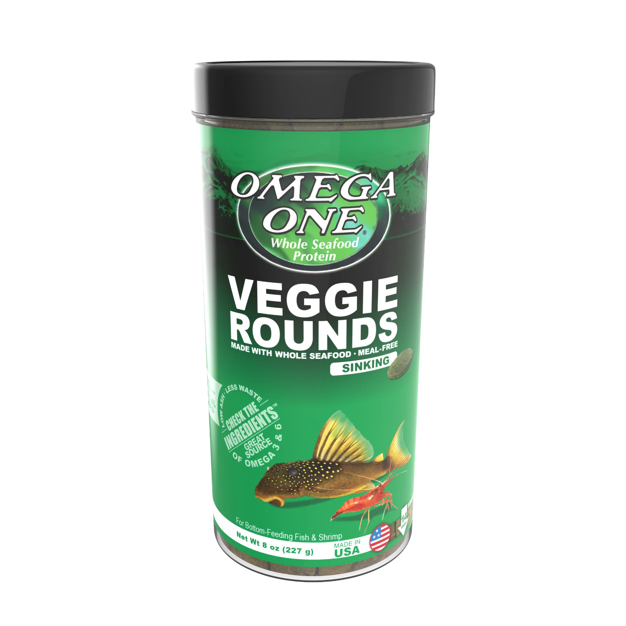 Omega One Veggie Rounds Sinking Pellet Fish Food 8.1 oz