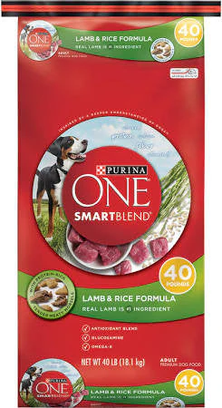 Purina ONE SmartBlend Lamb & Rice Formula Adult Premium Dog Food 40lb {L-1}178351