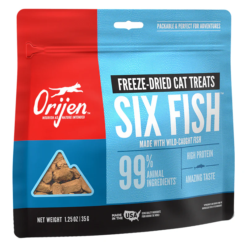 Orijen Grain Free Six Fish Freeze Dried Cat Treats 1.25oz {L+x} (D)