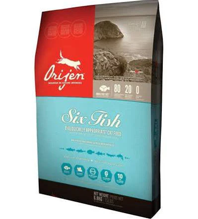 Orijen Grain Free Six Fish Dry Cat Food-12-lb-{L+x}