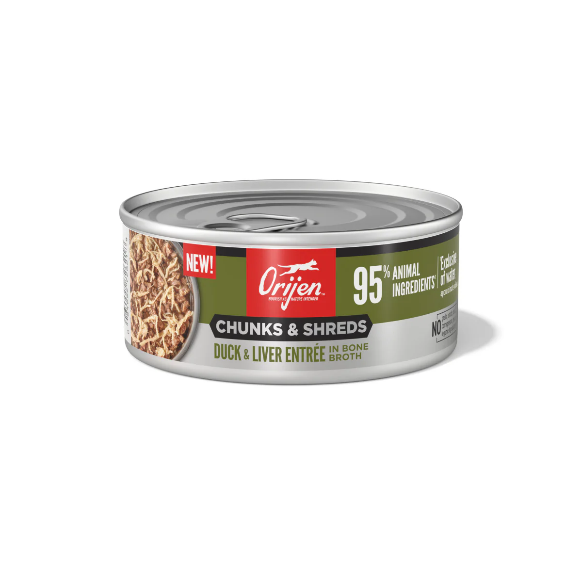 Orijen Chunks & Shreds Canned Cat Food Duck & Liver Entrée 12ea/5.5 oz