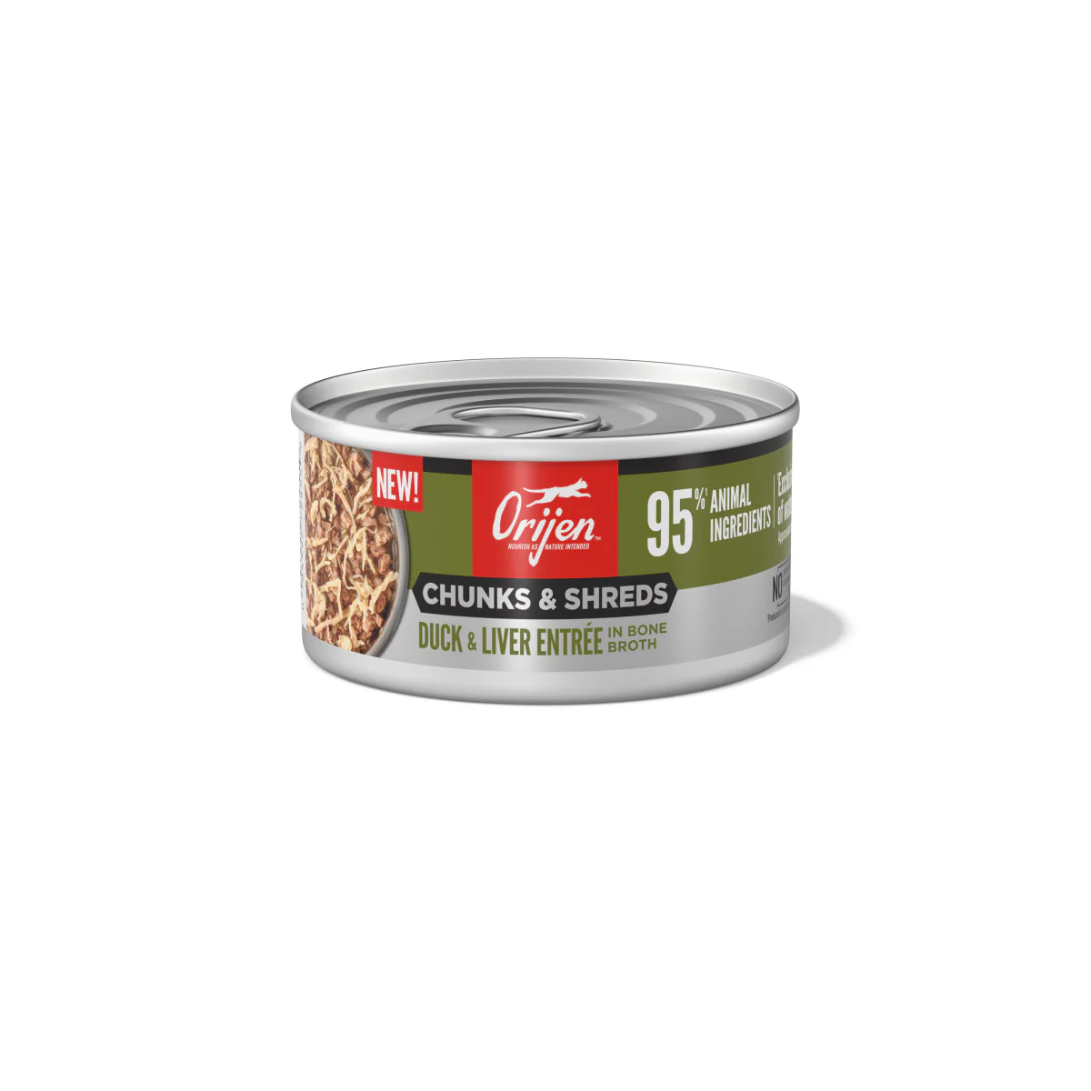 Orijen Chunks & Shreds Canned Cat Food Duck & Liver Entrée 24ea/3 oz