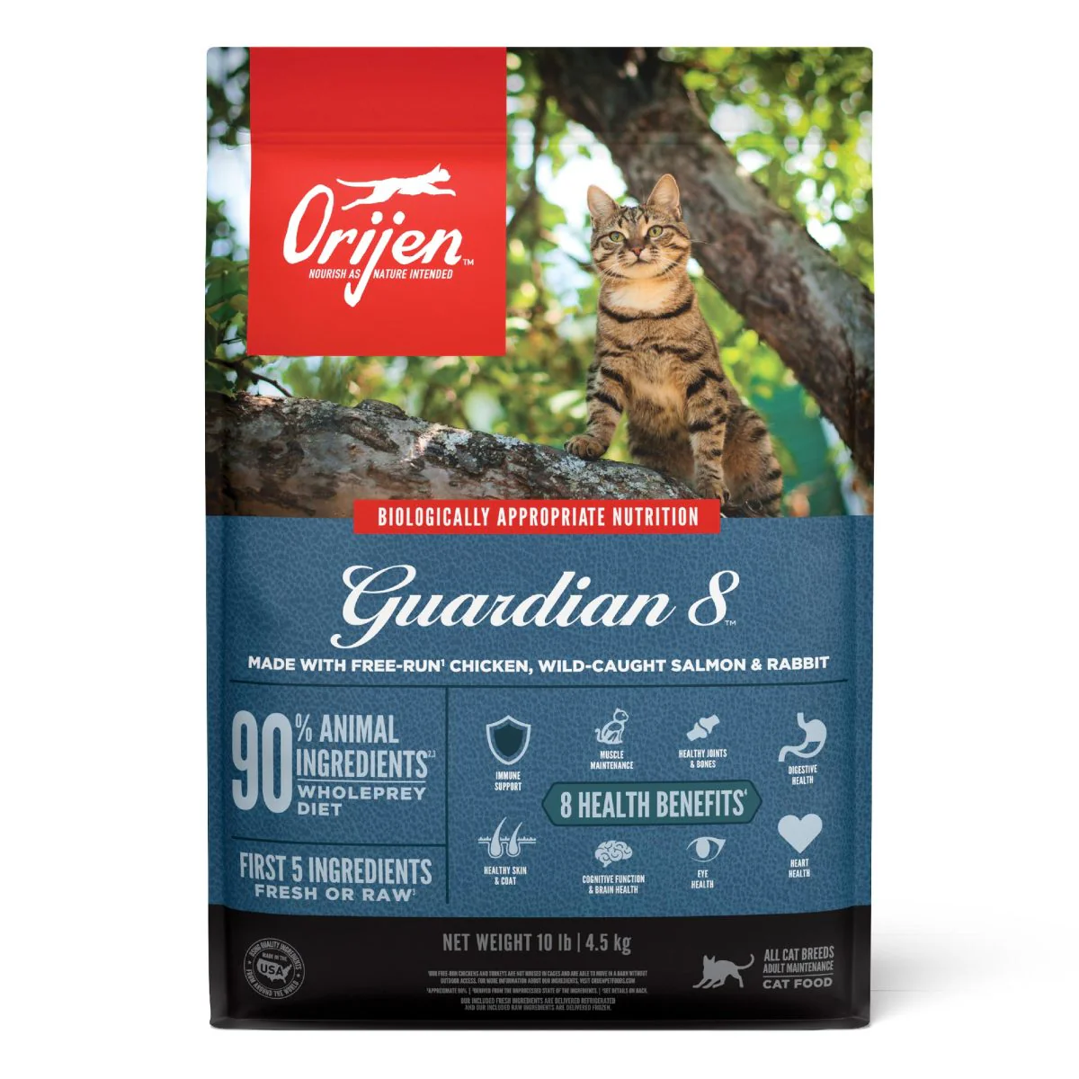 Orijen Guardian 8 Grain Free Fresh or Raw Dry Cat Food Chicken, Salmon & Rabbit 10 lb