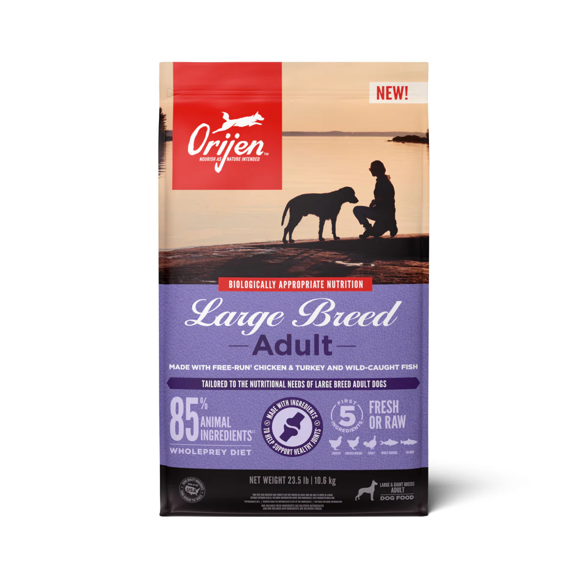 Orijen Large Breed Adult Dry Dog Food Chicken, Turkey & Fish 23.5 lb