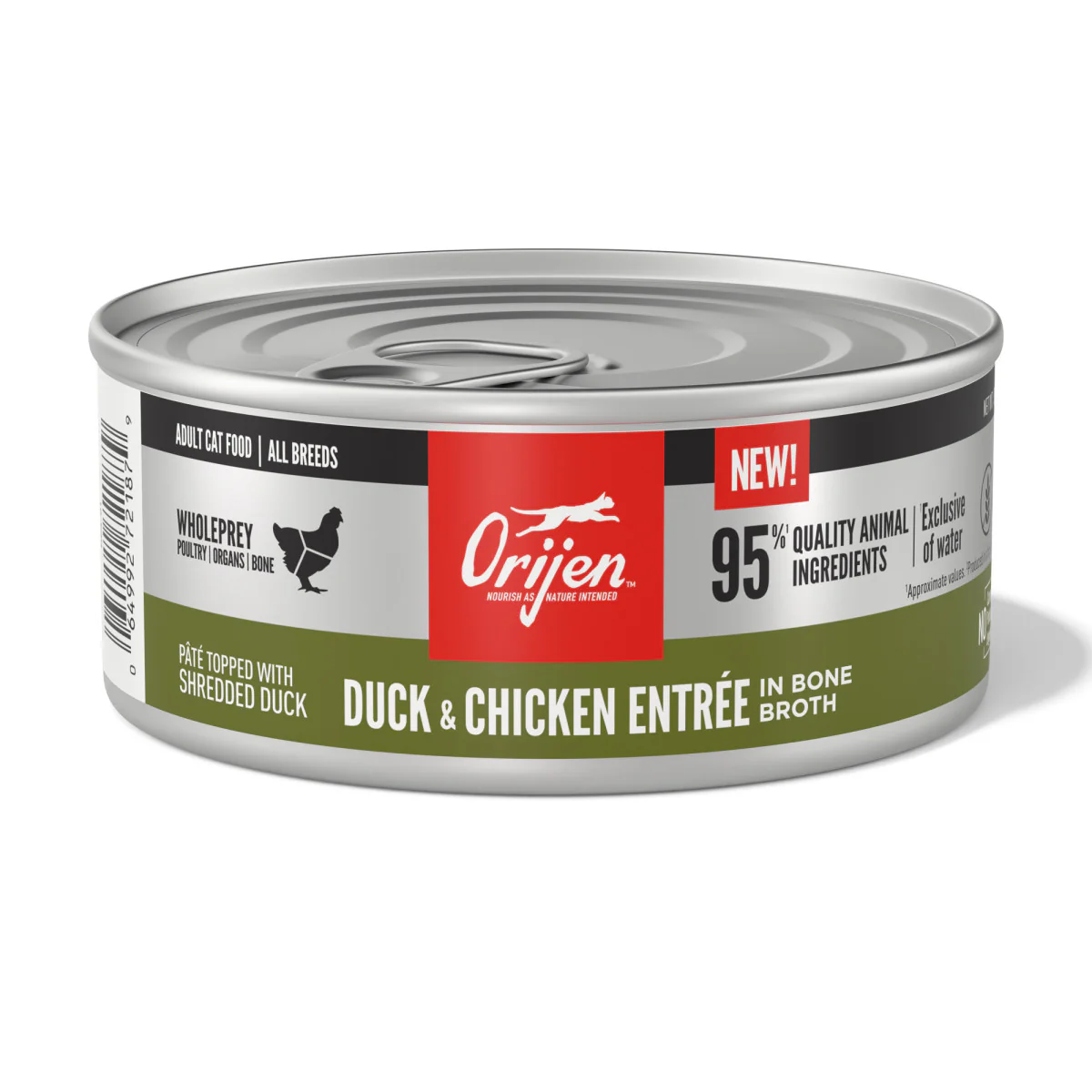Orijen Pâté w/Shreds Canned Cat Food Duck & Chicken 12ea/5.5 oz