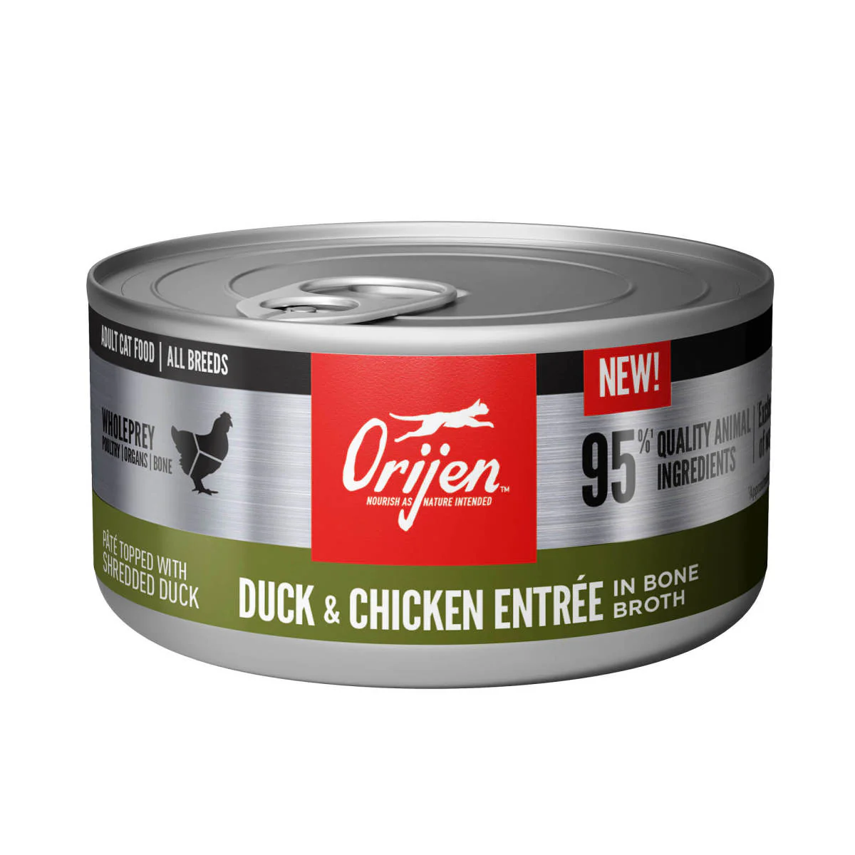 Orijen Pâté w/Shreds Canned Cat Food Duck & Chicken 24ea/3 oz