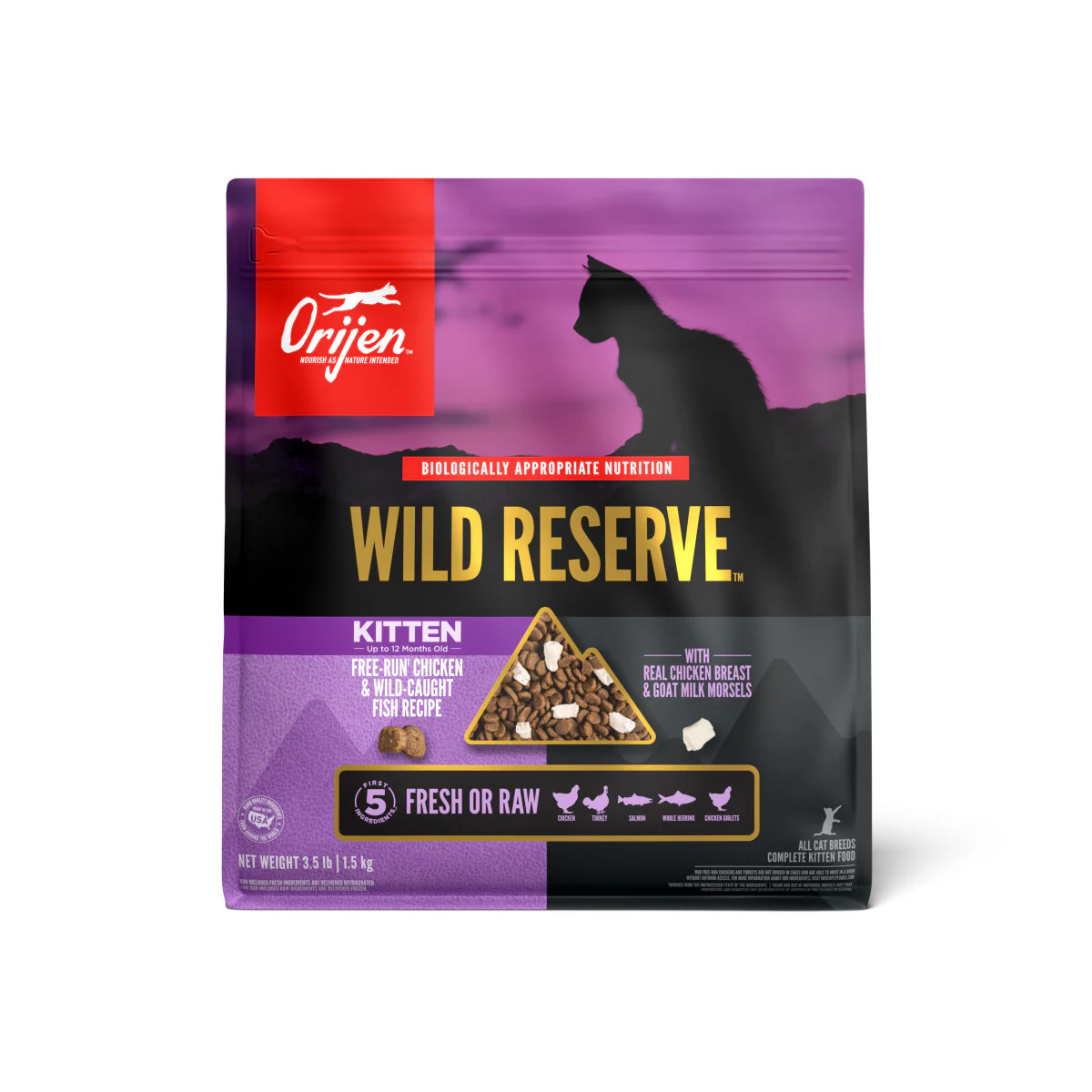 Orijen Wild Reserve Dry Kitten Food Free-Run Chicken & Wild-Caught Fish 3.5 lb