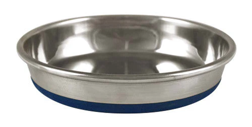 OurPets Premium Rubber Bonded Stainless Steel Cat Bowl Silver 12 oz - Image 2