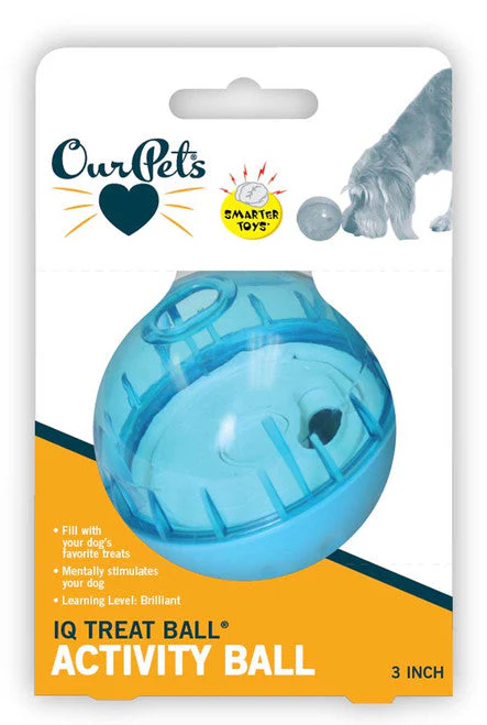 OurPets IQ Treat Ball Slow Feed Dog Toy Assorted MD 3in - Image 2